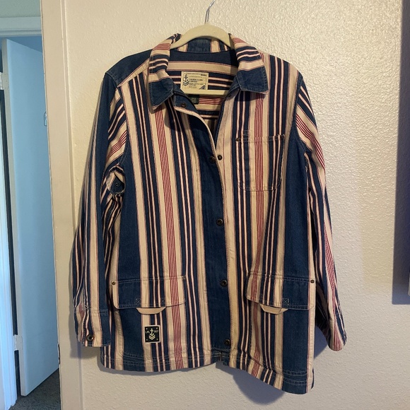 Ralph Lauren Jean Company Striped Denim Jacket - Picture 1 of 1